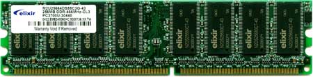 ELIXIR 256MB DDR 400MHz CL3 PC3200 (N2DS25680CT-5T)