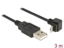 USB 2.0 Type Micro-A male angled 3 m black