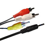 3.5mm male stereo jack to 3 male RCA plugs cable