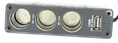 12 Volt 3 Port USB Car + Splitter