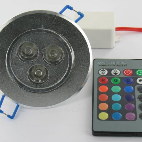 3 Watt RGB LED Downlight with IR Remote Control