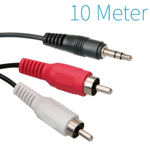 3.5mm Jack Male to 2x RCA Male Cable 10 Meter