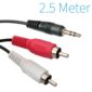 3.5mm Jack Male to 2x RCA Male Cable 2.5 Meter