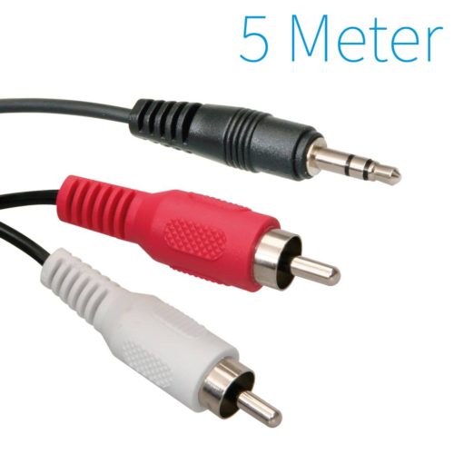 3.5mm Jack Male to 2x RCA Male Cable 5 Meter