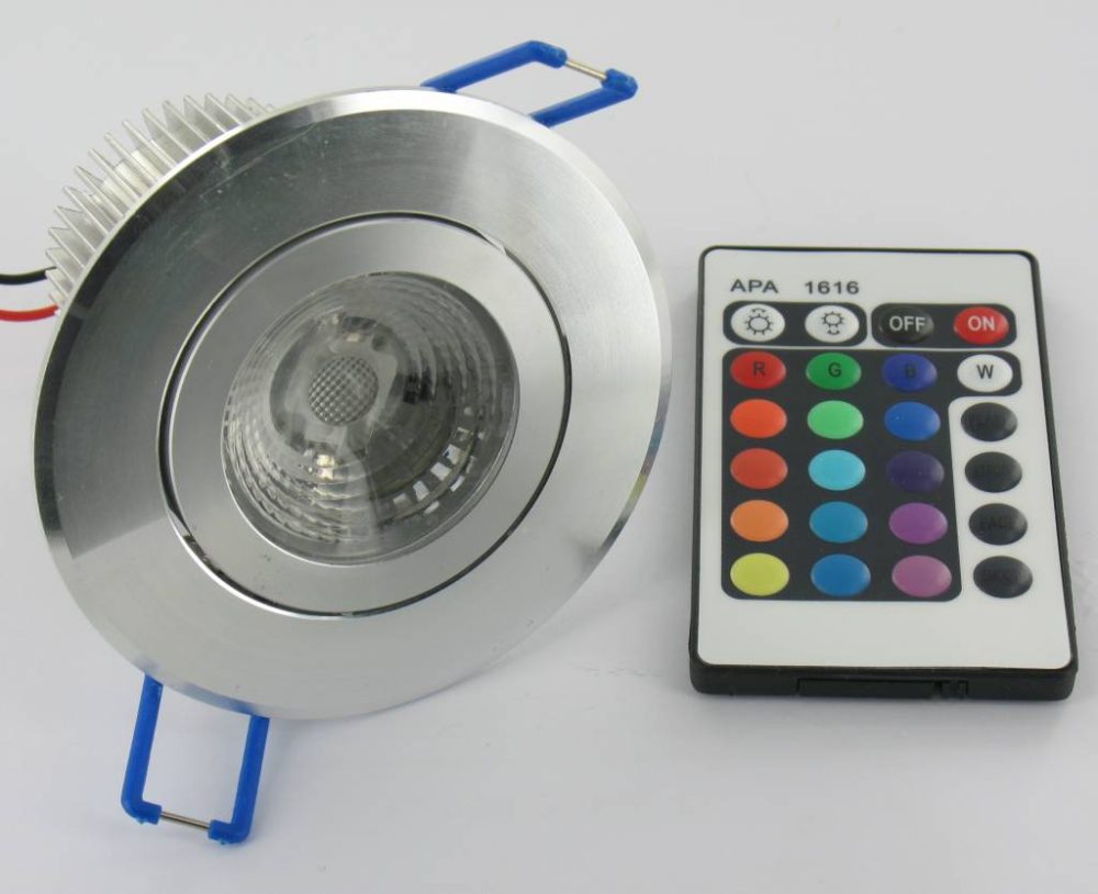 9W RGB Downlight with IR Remote Control