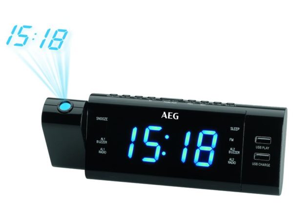 AEG Clock radio with time projection MRC 4159 P Black