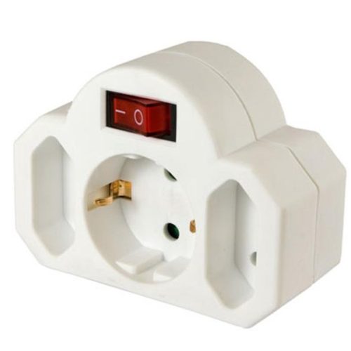 Arcas plug adapter 2+1 with switch