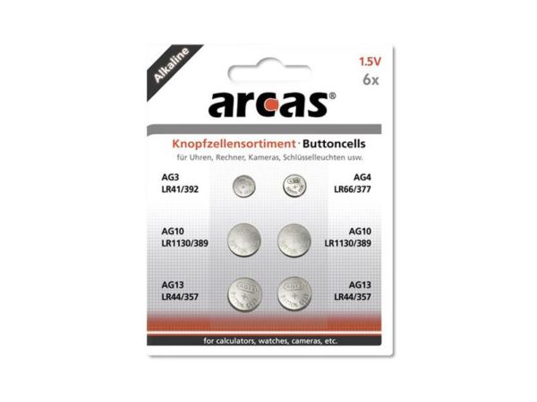 Battery Arcas Button Cells Set AG3-AG13 0% Mercury