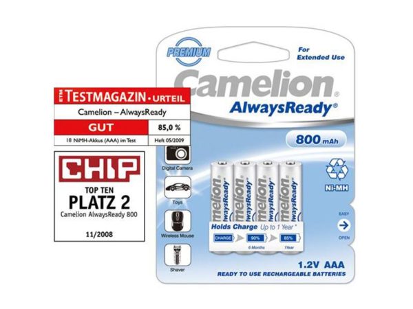 Camelion Rechargeable batteries Always Ready Micro AAA 800mAh (4 pcs)