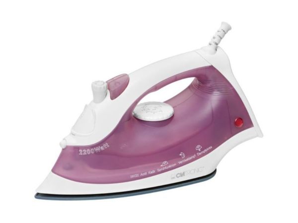 Clatronic DB 3475 steam iron steel sole plate (purple-white)