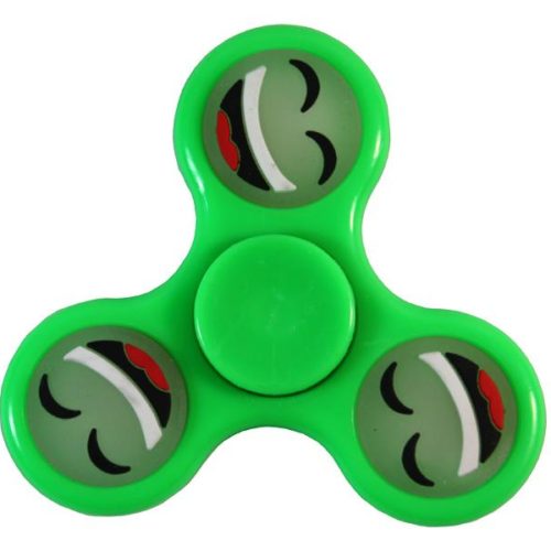 Fidget Spinner Toy - EMOJI HAPPY GREEN (GLOW IN THE DARK)