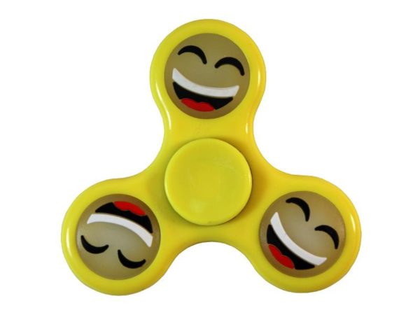 Fidget Spinner Toy - EMOJI HAPPY YELLOW (GLOW IN THE DARK)