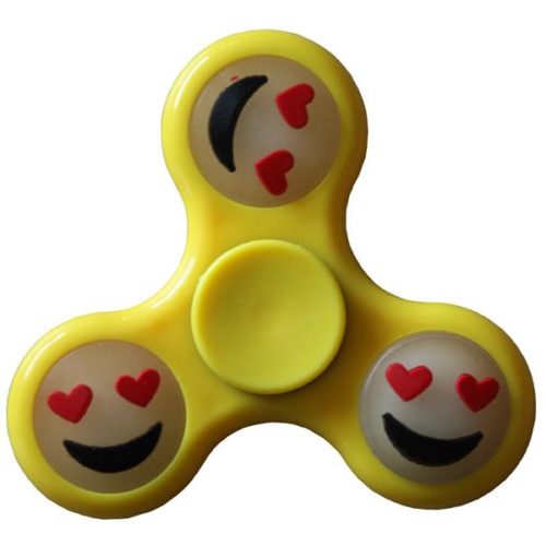 Fidget Spinner Toy - EMOJI HEART YELLOW (GLOW IN THE DARK)