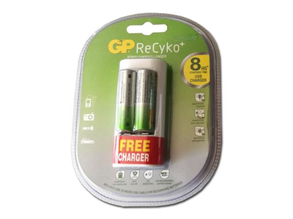 GP ReCyko USB Charger + 2 rechargable batteries AA (2000mAh)