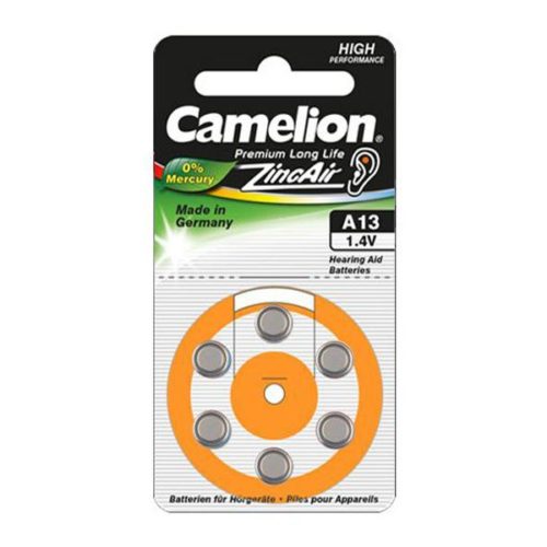 Hearing Aid Battery Camelion Zinc-Air A13 0% Mercury