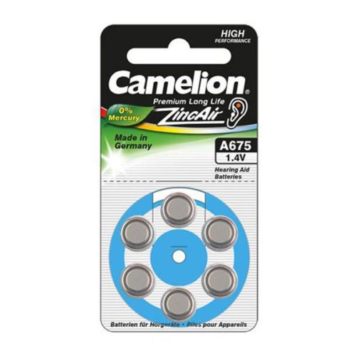 Hearing Aid Battery Camelion Zinc-Air A675 0% Mercury