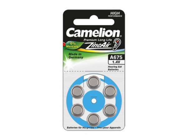 Hearing Aid Battery Camelion Zinc-Air A675 0% Mercury