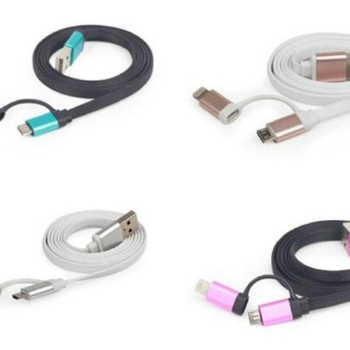 Maxxter 2in1 Charging Cable MicroUSB & Apple Lightning 1m, 24 pcs box