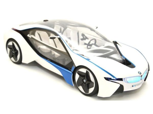 RC Car BMW I Vision Conept i8 with license 114 (white-black-blue)