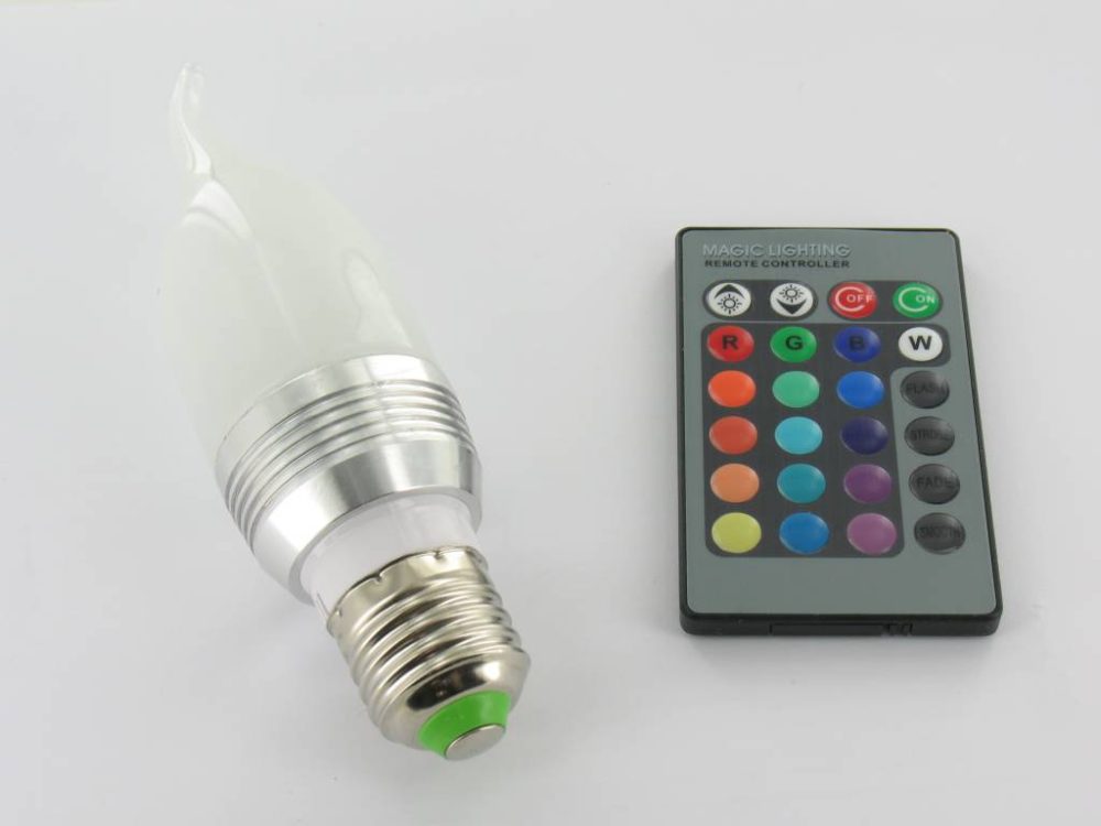 RGB 3 Watt LED 'Flame' Bulb E27