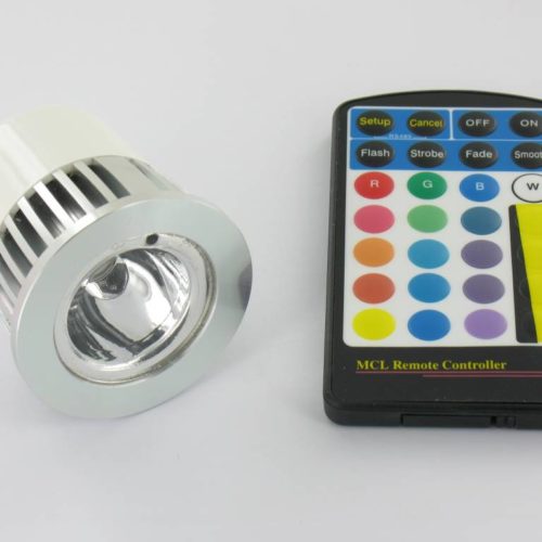 RGB 5 Watt LED Spot MR16 with IR Remote Control