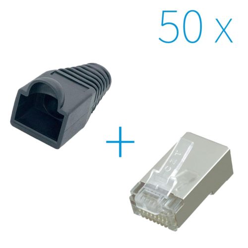 Set 50 Pieces RJ45 Plug with Boot