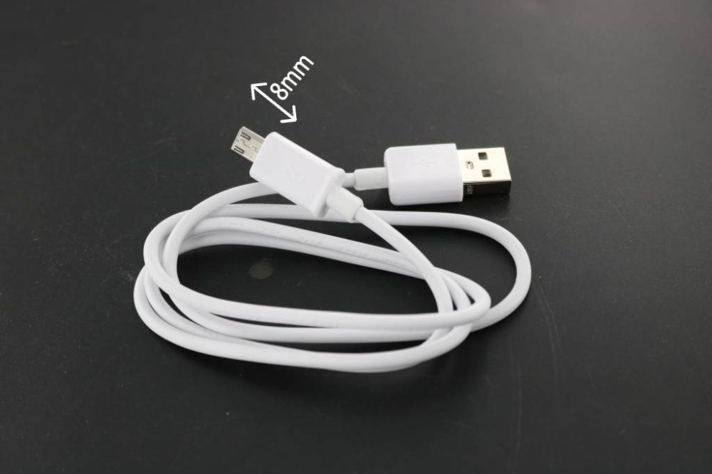 USB 2.0 to Micro USB cable 1m with 8mm connector