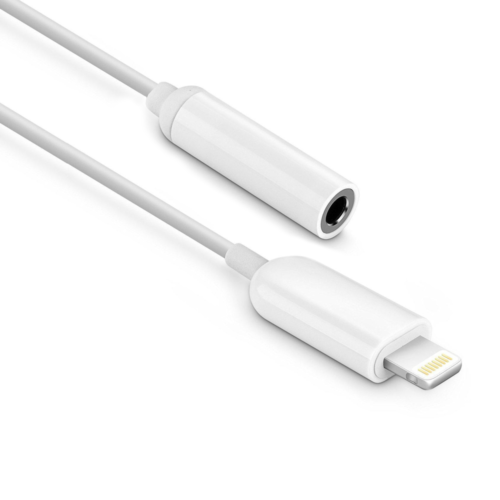Αντάπτορας, DeTech, Lightning (iPhone 5/6/7) to 3.5mm Jack, 12cm, Λευκό - 14458