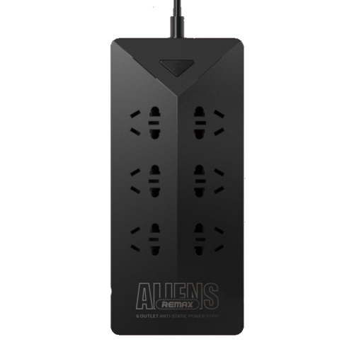 Πολύπριζα 6 βύσματα, 5 φόρτισης USB θύρες, 4.2A, Remax RU-S4 Aliens, Μαύρο, Λευκό - 14407