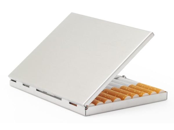 Case for 9 cigarettes - Metal (Silver Smooth #9)