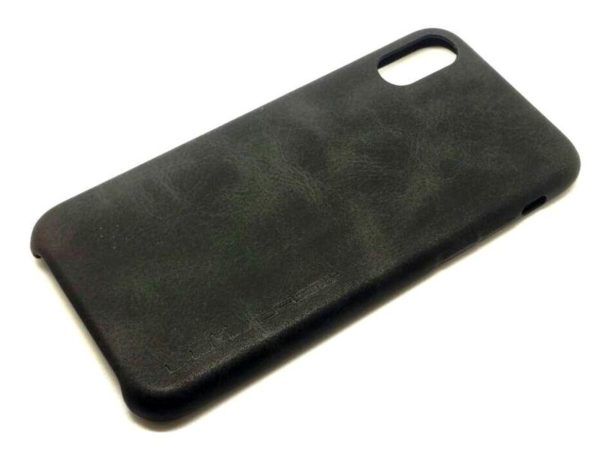 Protective Case Leather-Design for iPhone X, Black