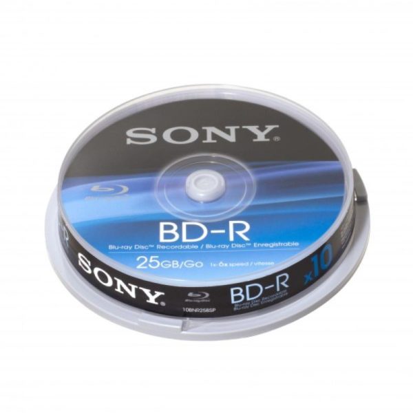 BD-R 25GB Sony 6x 10er Cakebox 10BNR25BSP