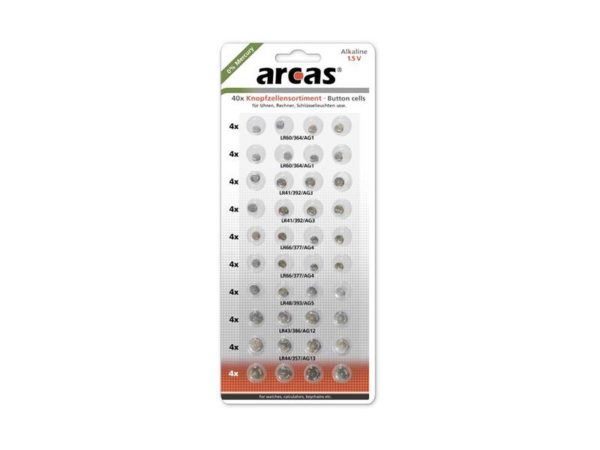 Battery Arcas Button Cells Set AG3-AG13 0% Mercury