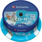CD-R 80 Verbatim 52x DLP Inkjet white 25er Cakebox 43439