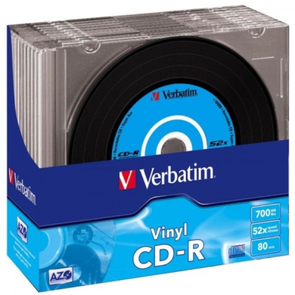 CD-R 80 Verbatim 52x Vinyl 10er Slim Case 43426