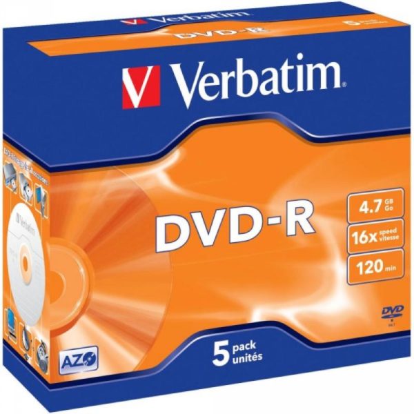 DVD-R 4.7GB Verbatim 16x 5er Jewel Case 43519
