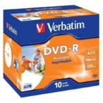 DVD-R 4.7GB Verbatim 16x Inkjet white Full Surface 10er Jewel Case 43521