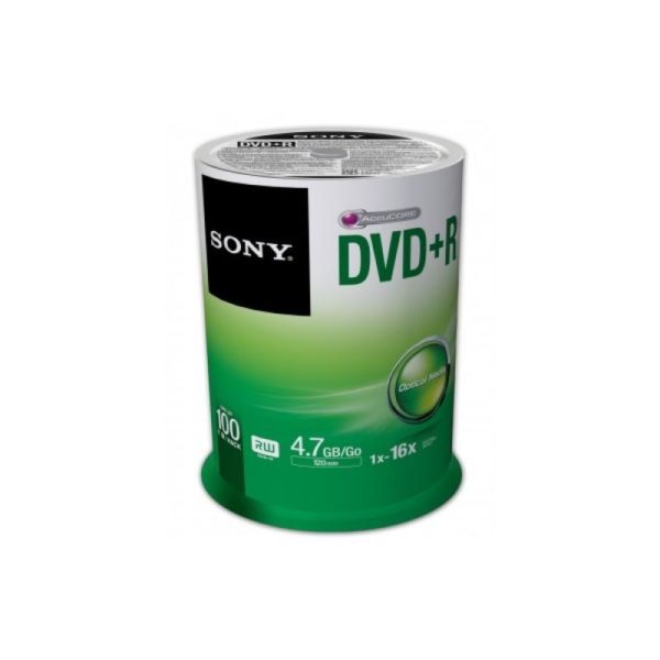 DVD+R 4.7GB Sony 16x 100er Cakebox 100DPR47SP