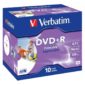DVD+R 4.7GB Verbatim 16x Inkjet white Full Surface 10er Jewel Case 43508