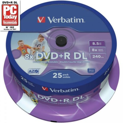 DVD+R 8.5GB Verbatim 8x DL IW FS 25 CB 43667