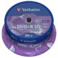 DVD+R 8.5GB Verbatim 8x DL Mattsilver SF 25 CB 43757
