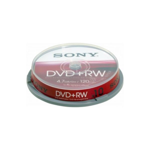 DVD+RW 4.7GB Sony 4x 10er Cakebox 10DPW47SP
