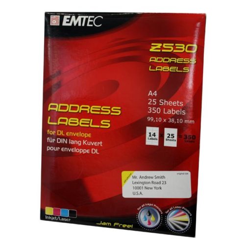 EMTEC Adressen Labels 350 pcs (14 Labels x 25 Sheets)
