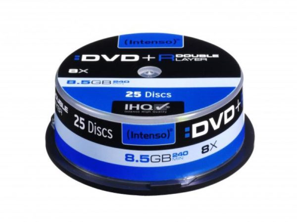 Intenso DVD+R 8,5 GB DL Double Layer 8x Speed - 25pcs Cake Box