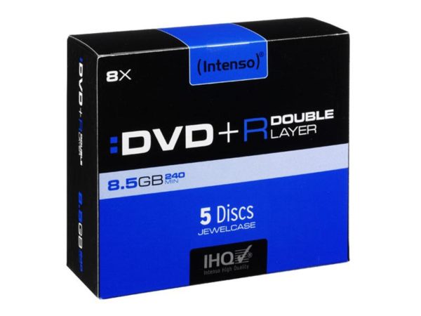 Intenso DVD+R 8,5 GB DL Double Layer 8x Speed - 5pcs JewelCase