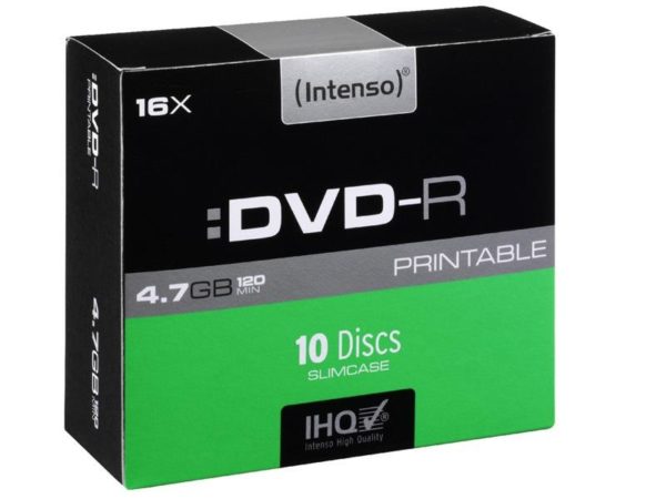 Intenso Printable DVD-R 4,7 GB 16x Speed - 10pcs Slim Case
