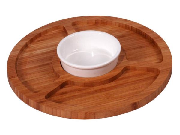 MK Bamboo GLASGOW - Chip & Dip Tray with 1 Bowl