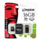 MicroSDHC 16GB Kingston CL10 Multi Kit (2xAdapter)