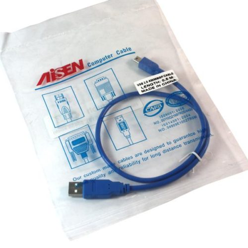 USB 2.0 cable - USB to Mini - 0.5m - blue