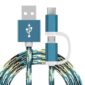 2 in 1 Charging Cable (USB Micro & Type-C) - 1,0 Meter (Ocean Blue-Nylon)
